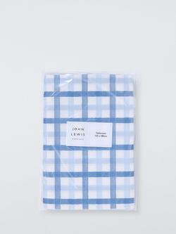 John Lewis Gingham Paper Tablecloth, Blue, Blue
