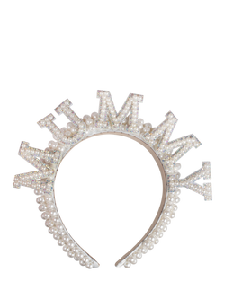 Ginger Ray Mummy Faux Pearl Headband, Cream, Cream
