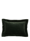Truly Flanged Velvet Lombard Cushion, Emerald