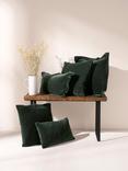 Truly Flanged Velvet Lombard Cushion, Emerald