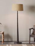 nkuku Sahar Mango Wood Floor Lamp Base, Natural, Dark Brown