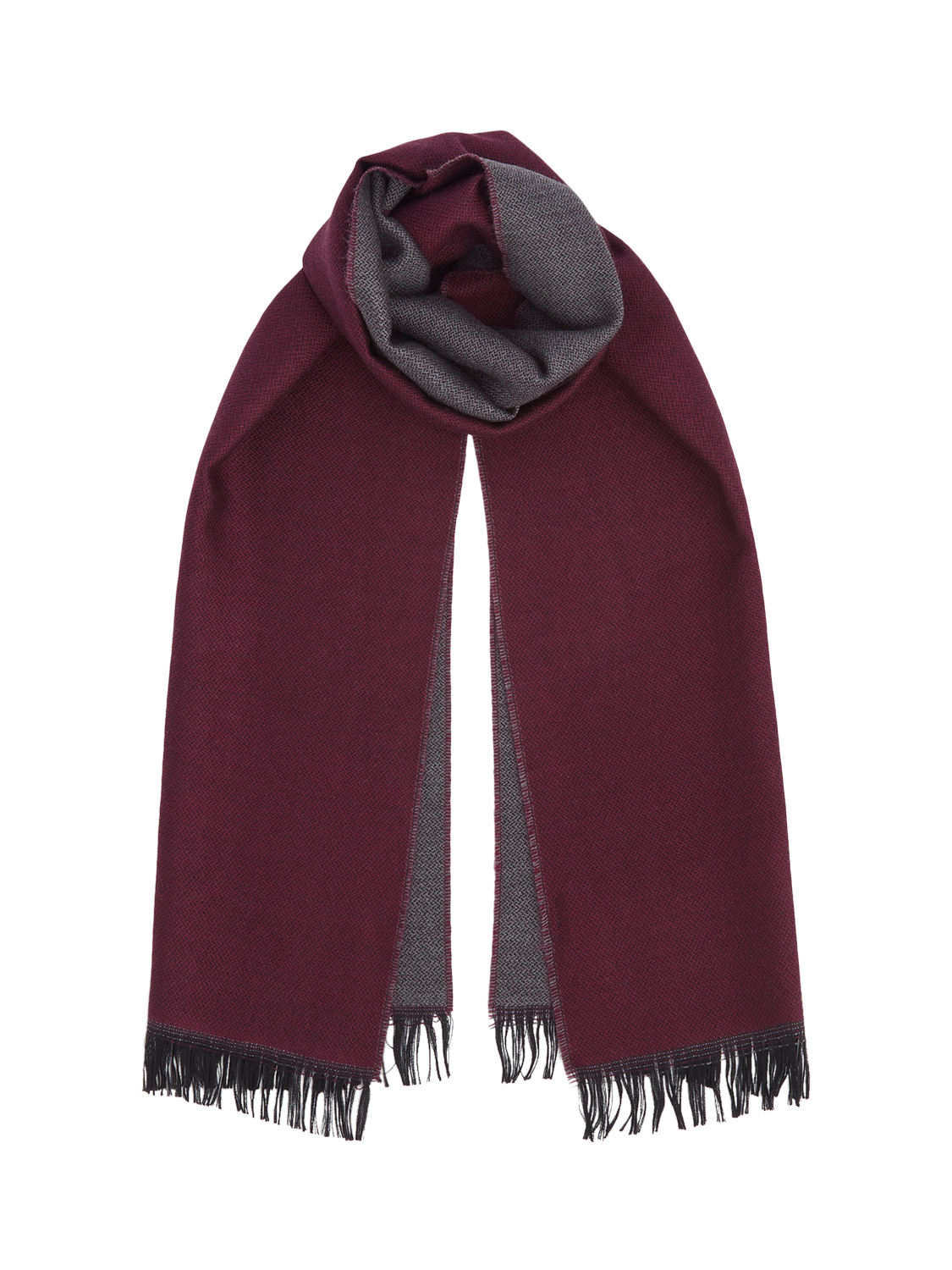 OSPREY LONDON The Diego Wool Scarf Plum Silver