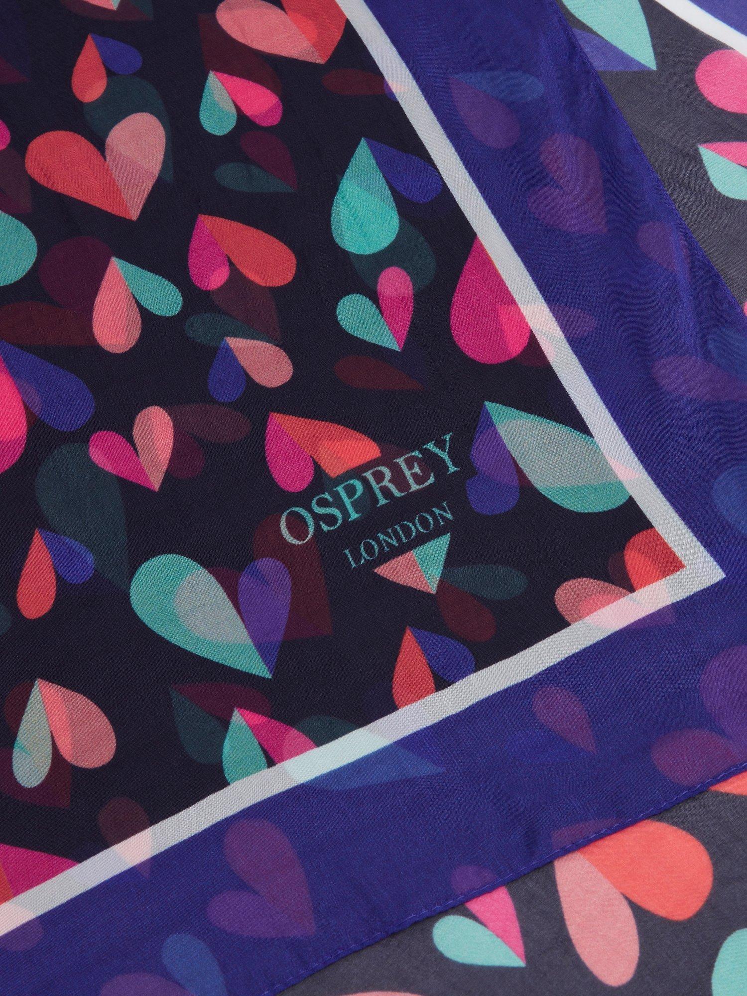 Product image 4 of 4, which shows OSPREY LONDON Hearts Scarf, Navy