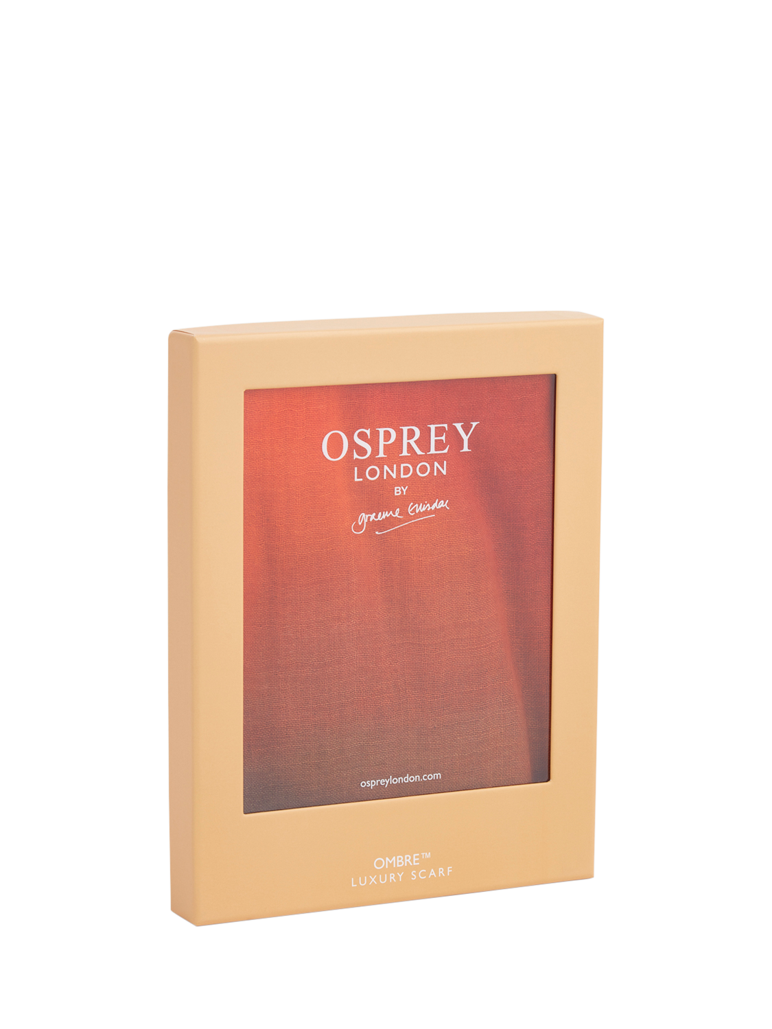 Product image 2 of 4, which shows OSPREY LONDON Ombre Silk and Wool Blend Scarf, Ochre