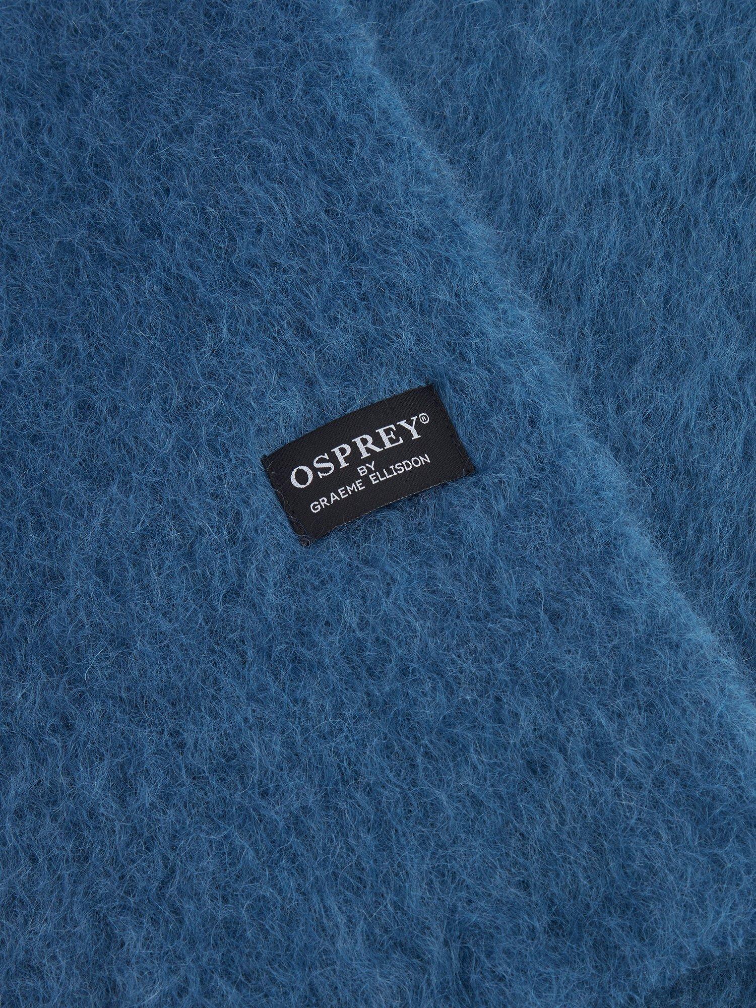 Product image 3 of 4, which shows OSPREY LONDON The Paola Mohair Scarf, Blue