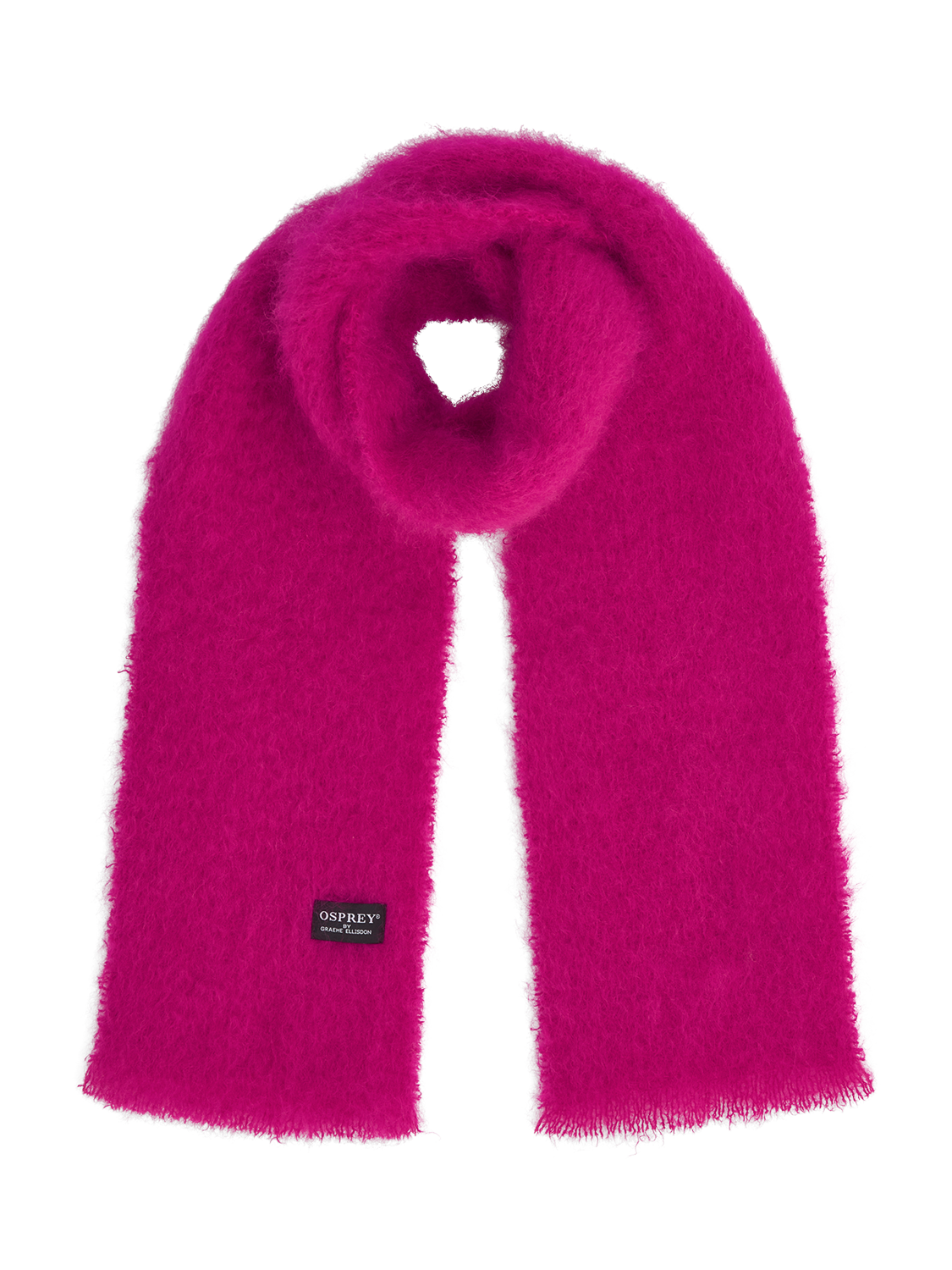 Product image 1 of 4, which shows OSPREY LONDON The Paola Mohair Scarf, Fuchsia