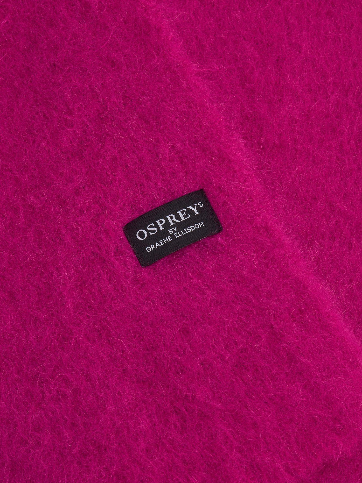 Product image 3 of 4, which shows OSPREY LONDON The Paola Mohair Scarf, Fuchsia