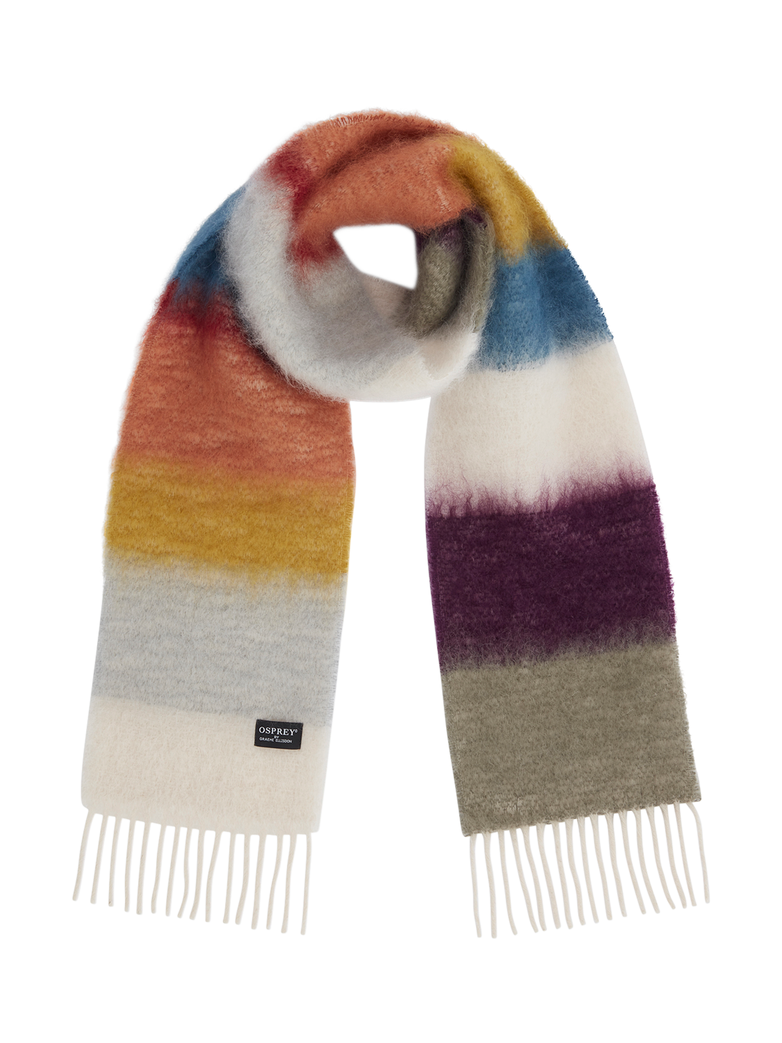 Product image 1 of 4, which shows OSPREY LONDON The Paola Mohair Scarf, Multi