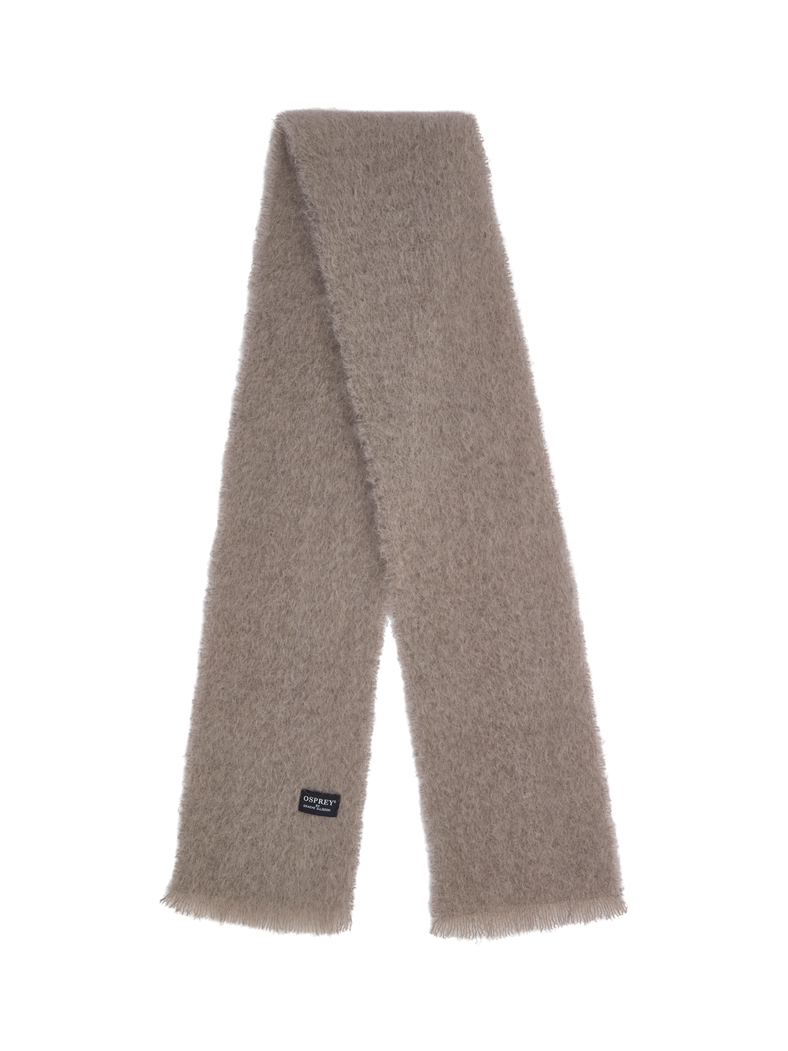 Product image 2 of 4, which shows OSPREY LONDON The Paola Mohair Scarf, Taupe