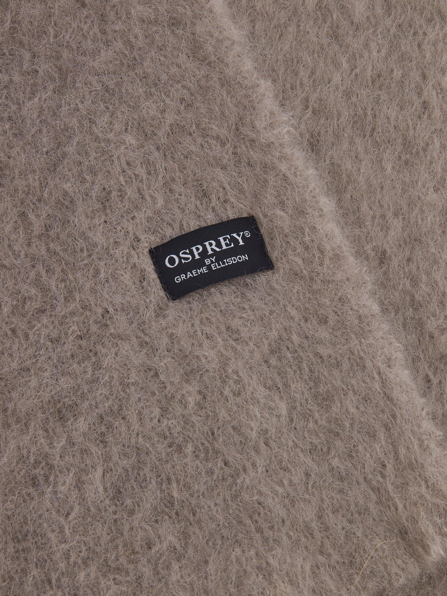 Product image 3 of 4, which shows OSPREY LONDON The Paola Mohair Scarf, Taupe