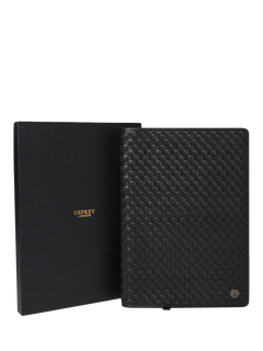 OSPREY LONDON The Woven Leather Notebook, Large, Black