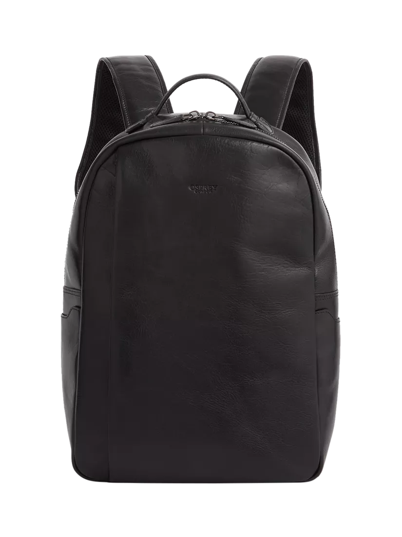 OSPREY LONDON The Carter Leather Backpack Black