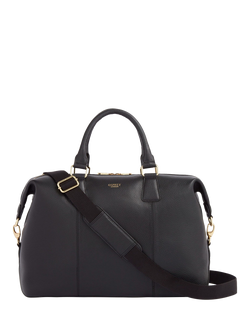 OSPREY LONDON Adaline Leather Weekender Bag, Black