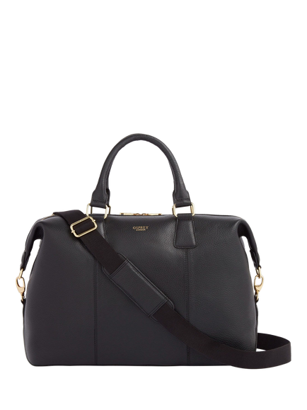 OSPREY LONDON Adaline Leather Weekender Bag, Black