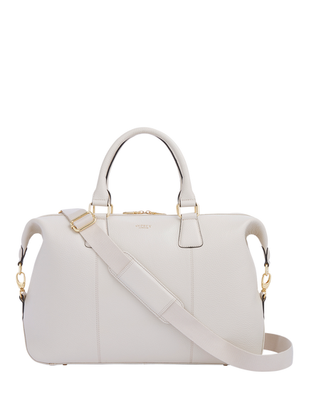 OSPREY LONDON Adaline Leather Weekender Bag, Dove