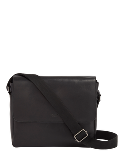 OSPREY LONDON The Carter Leather Messenger Bag, Large, Black