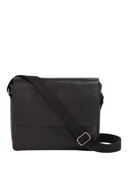 OSPREY LONDON The Carter Leather Messenger Bag, Large, Black