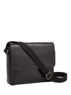 OSPREY LONDON The Carter Leather Messenger Bag, Large - view 2, Black