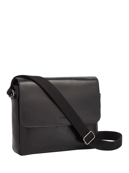 OSPREY LONDON The Carter Leather Messenger Bag, Large - view 2, Black