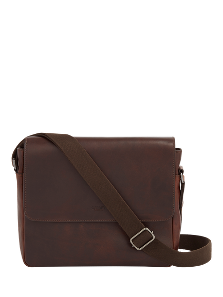 OSPREY LONDON The Carter Leather Messenger Bag, Large, Chestnut