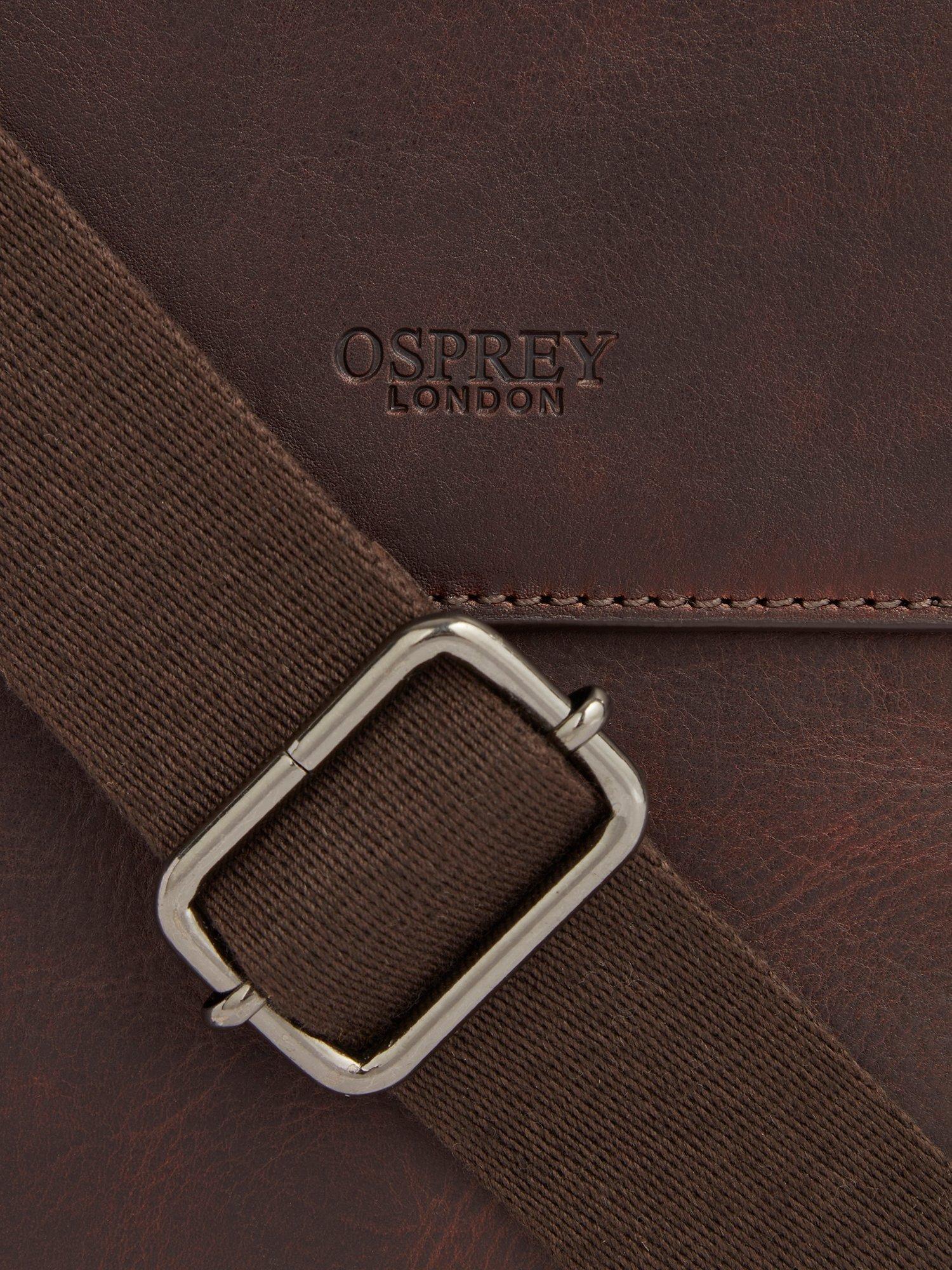 Product image 5 of 5, which shows OSPREY LONDON The Carter Leather Messenger Bag, Large, Chestnut