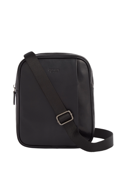 OSPREY LONDON The Carter 2-Way Leather Messenger Bag, Small, Black