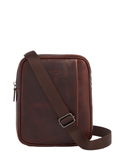 OSPREY LONDON The Carter 2-Way Leather Messenger Bag, Small, Chestnut