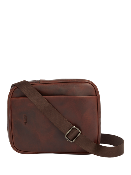 OSPREY LONDON The Carter 2-Way Leather Messenger Bag, Small - view 2, Chestnut
