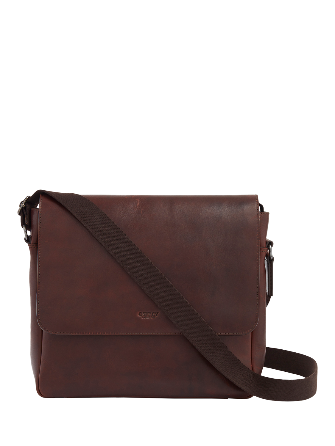 OSPREY LONDON The Carter Leather Messenger Bag Extra Large Chestnut