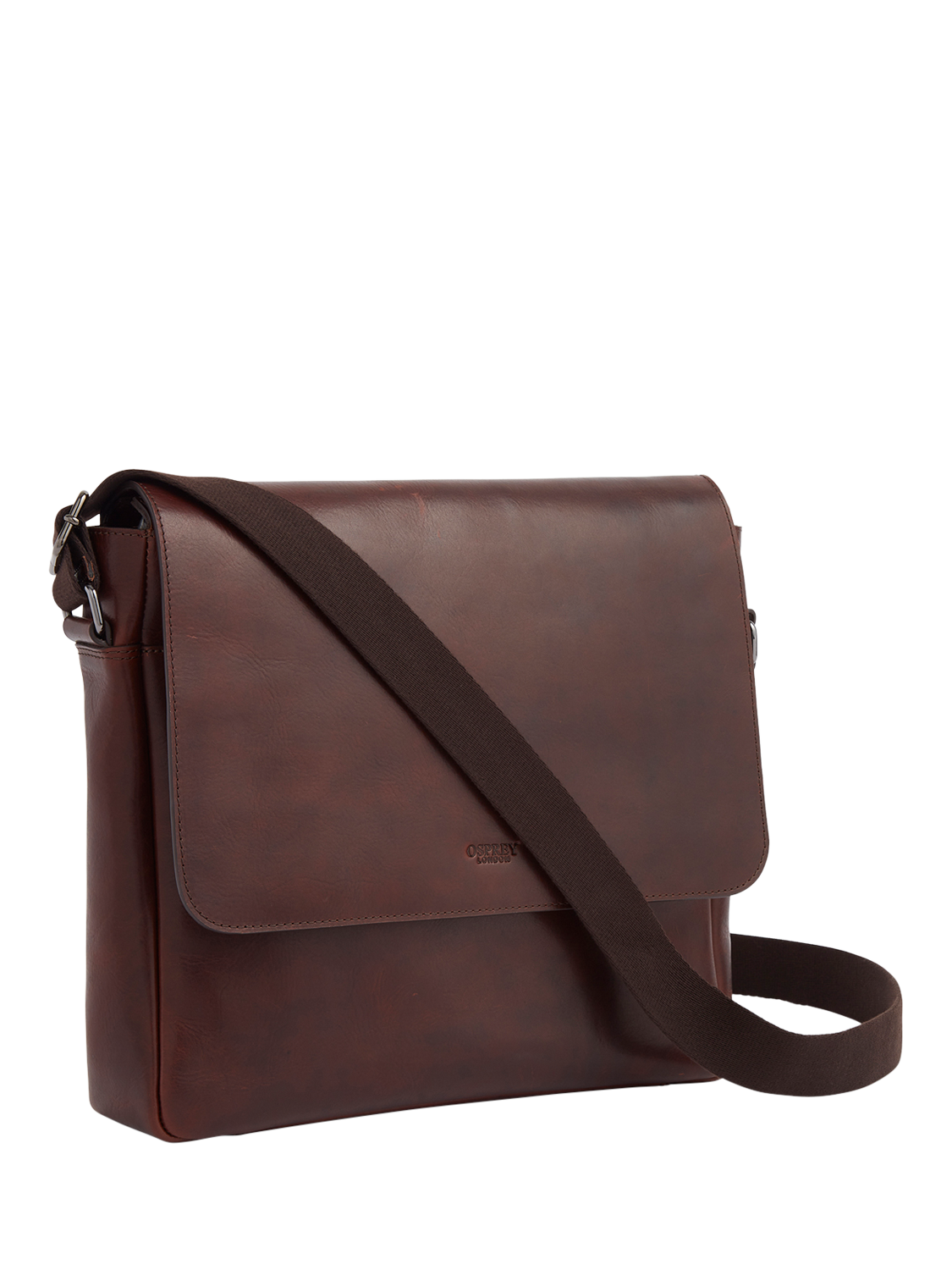 OSPREY LONDON The Carter Leather Messenger Bag Extra Large Chestnut