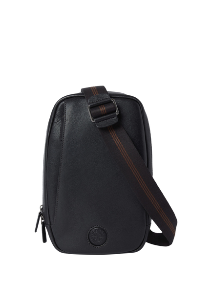 OSPREY LONDON The Compass Leather Sling Bag, Black