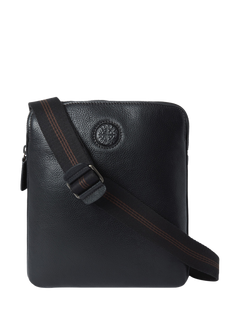 OSPREY LONDON The Compass Leather Messenger Back, Small, Black