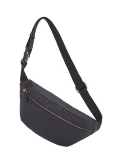 OSPREY LONDON The Grantham Waxed Canvas Bum Bag, Black