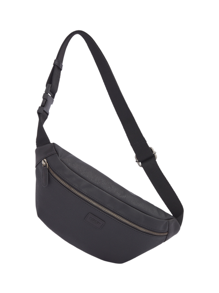 OSPREY LONDON The Grantham Waxed Canvas Bum Bag, Black
