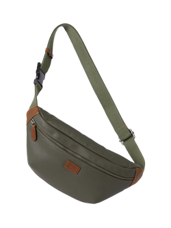 OSPREY LONDON The Grantham Waxed Canvas Bum Bag, Khaki