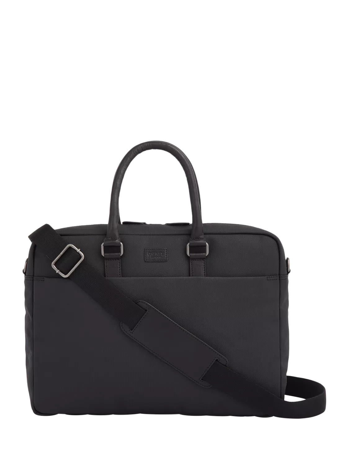 OSPREY LONDON The Grantham Waxed Canvas and Leather Laptop Bag Black