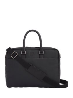 OSPREY LONDON The Grantham Waxed Canvas and Leather Laptop Bag, Black