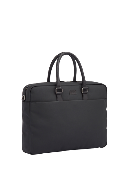 OSPREY LONDON The Grantham Waxed Canvas and Leather Laptop Bag - view 2, Black