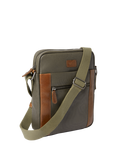 OSPREY LONDON The Grantham Waxed Canvas and Leather Messenger Bag, Small, Khaki