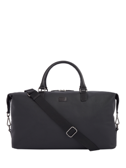 OSPREY LONDON The Grantham Waxed Canvas and Leather Weekend Bag, Black