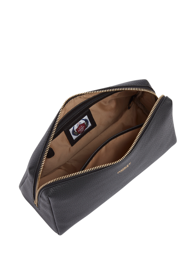 Product image 3 of 4, which shows OSPREY LONDON The Adaline Leather Washbag, Black