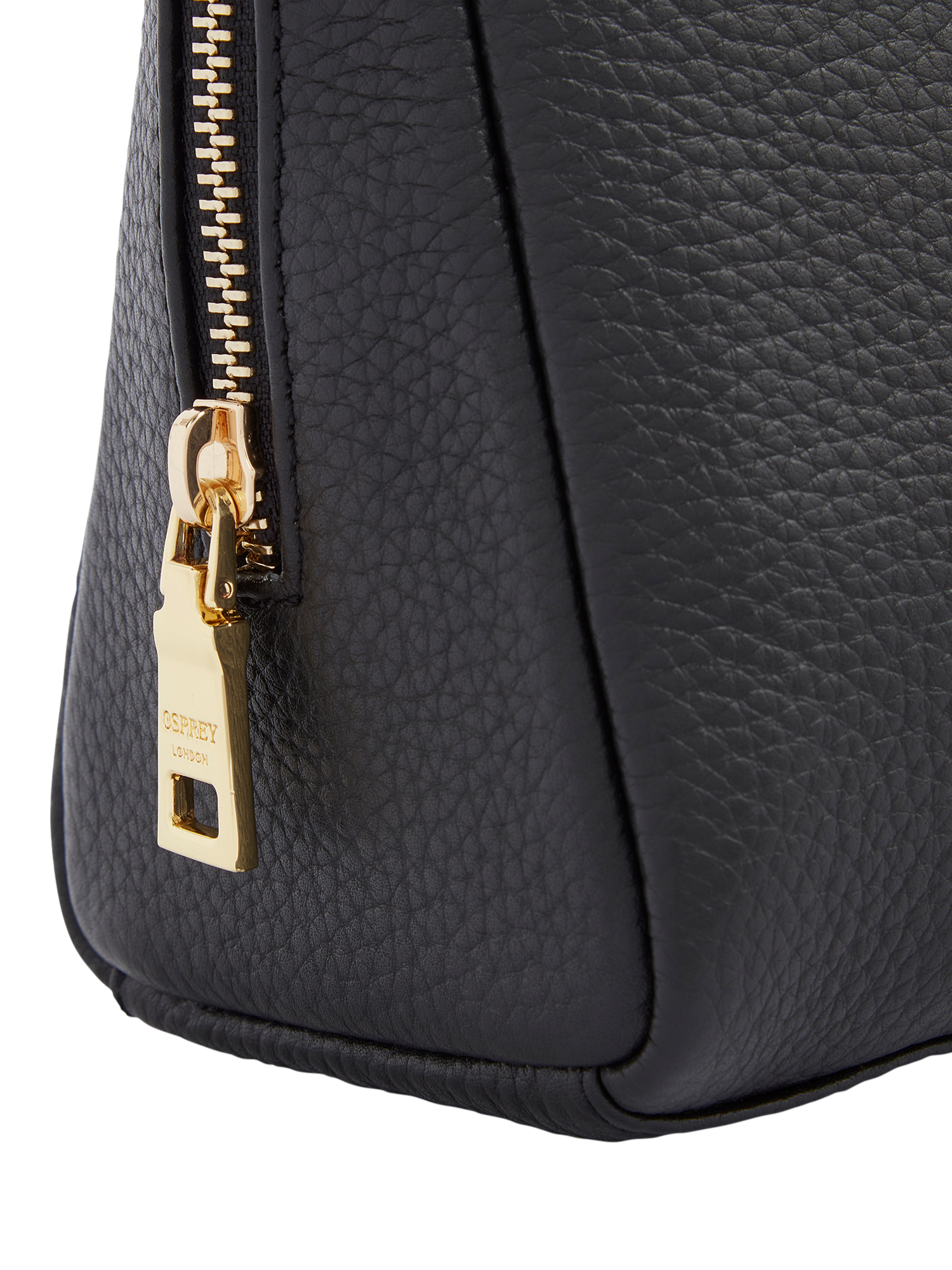 Product image 4 of 4, which shows OSPREY LONDON The Adaline Leather Washbag, Black
