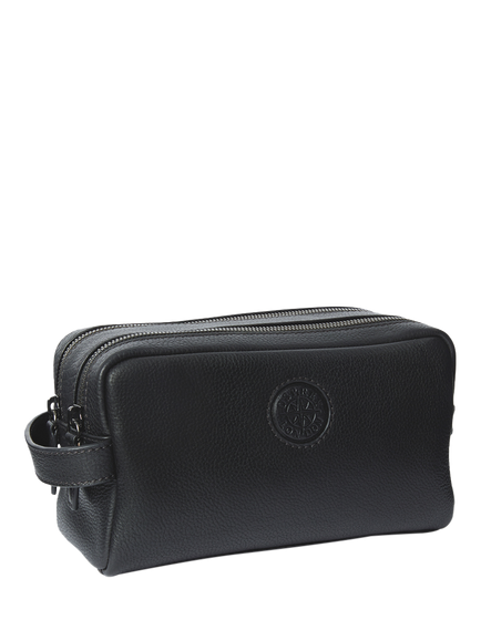 OSPREY LONDON The Compass Leather Washbag - view 2, Black