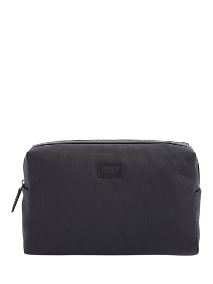 OSPREY LONDON The Grantham Waxed Canvas and Leather Washbag - view 2, Black