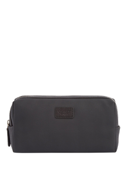 OSPREY LONDON The Grantham Small Waxed Canvas & Leather Washbag, Black