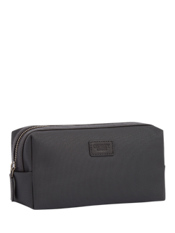OSPREY LONDON The Grantham Small Waxed Canvas & Leather Washbag - view 2, Black
