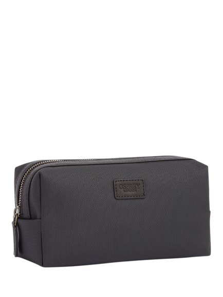 OSPREY LONDON The Grantham Small Waxed Canvas & Leather Washbag - view 2, Black