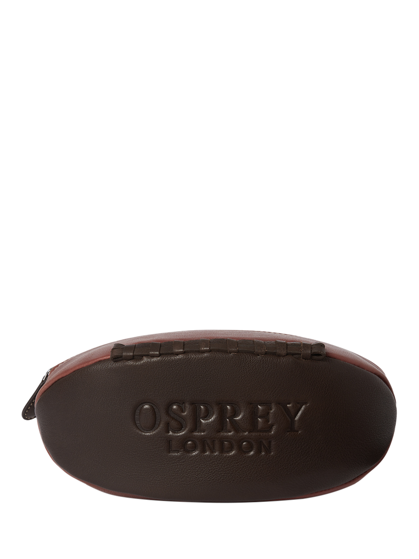 Product image 2 of 5, which shows OSPREY LONDON The Rugger Leather Washbag, Bordeaux