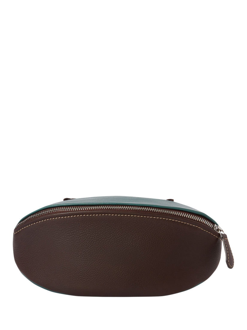 Product image 4 of 5, which shows OSPREY LONDON The Rugger Leather Washbag, Green