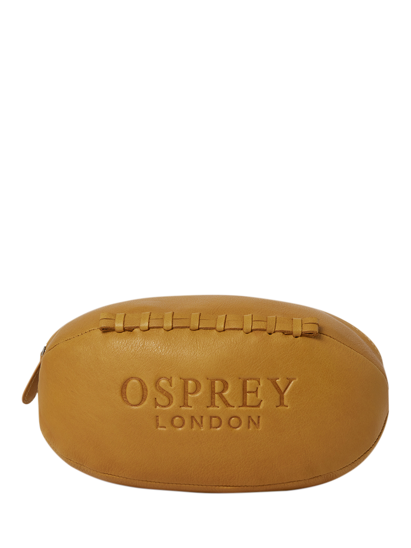 Product image 2 of 4, which shows OSPREY LONDON The Rugger Leather Washbag, Tan